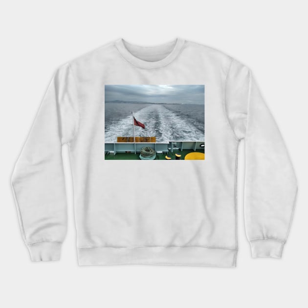 Heading away from Ardrossan en route to the Isle of Arran, Scotland Crewneck Sweatshirt by richflintphoto